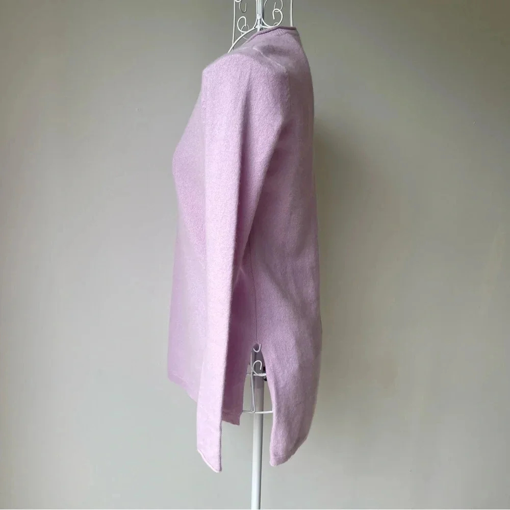 Saks fifth avenue 100% cashmere v neck pullover sweater long sleeve lilac SZ XS